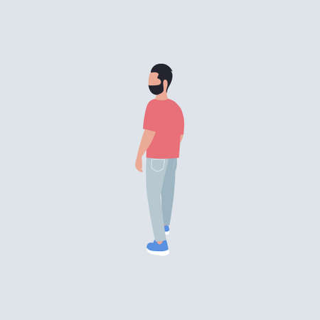 Illustration of a man from the back. Vector illustration in a flat style