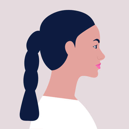 woman's face in profile. Vector illustration in a flat style