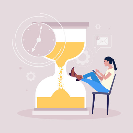 Procrastination concept. Young woman resting or distracted at the phone, watching news feed or...