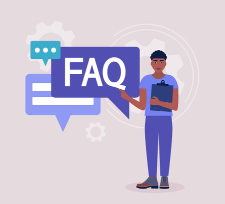 FAQ concept. Vector icon for website information. Colorful flat illustrationのイラスト素材