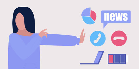 Information overload concept. Professional burnout and stress concept. Vector illustration in a flat styleのイラスト素材