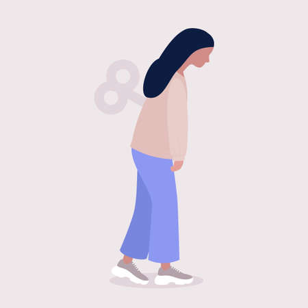 Professional burnout and stress concept. Vector illustration in a flat styleのイラスト素材