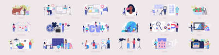 Set of different professions. Colorful flat vector illustration.