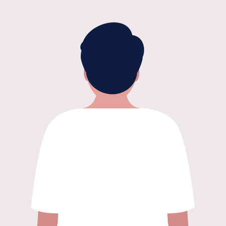 Back side of character. Vector illustration in a flat styleのイラスト素材