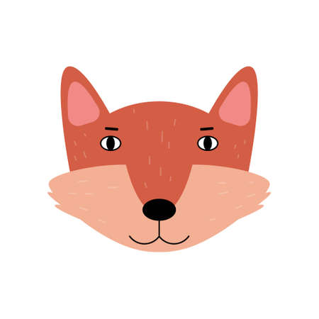 Fox head illustration. Vector illustration in a flat style