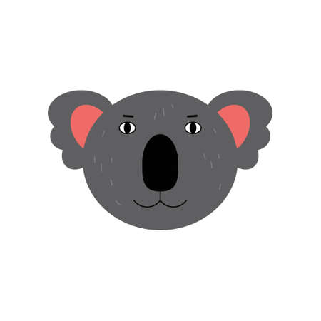 Koala head illustration. Vector illustration in a flat styleのイラスト素材