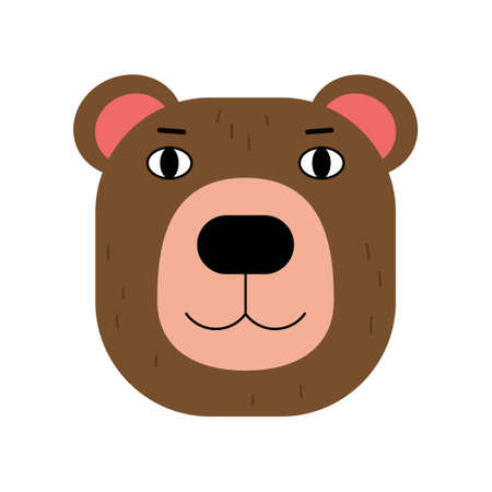 Bear head illustration. Vector illustration in a flat styleのイラスト素材