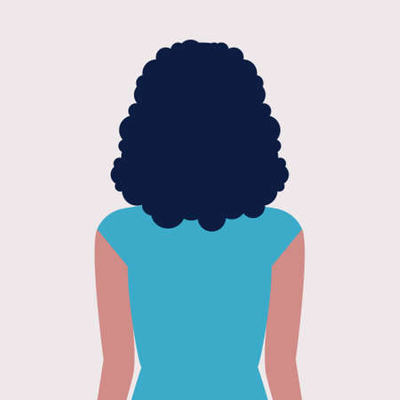 Back side of character. Vector illustration in a flat styleのイラスト素材