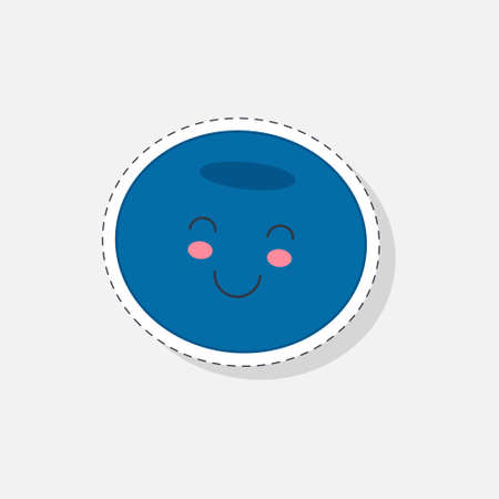Blueberry sticker. Vector illustration in a flat styleのイラスト素材