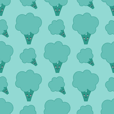 Broccoli pattern. Vector illustration in a flat styleのイラスト素材