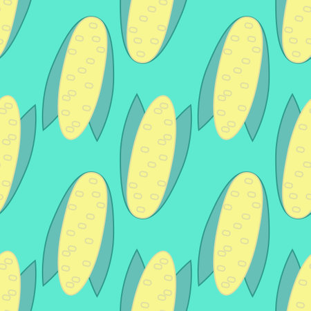 Corn, maize pattern. Vector illustration in a flat styleのイラスト素材