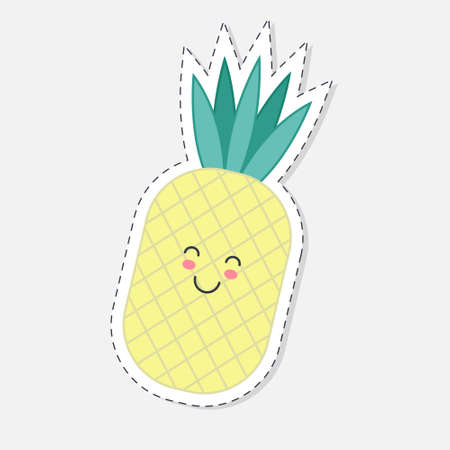Pineapple sticker. Vector illustration in a flat styleのイラスト素材