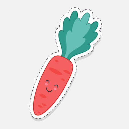 Carrot sticker. Vector illustration in a flat styleのイラスト素材