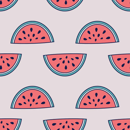 Watermelon pattern. Vector illustration in a flat style