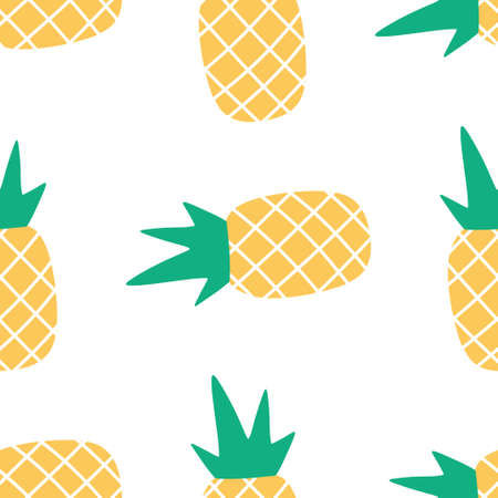 Pineapple pattern. Vector illustration in a flat styleのイラスト素材