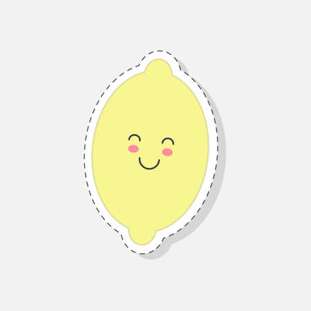 Lemon sticker. Vector illustration in a flat styleのイラスト素材