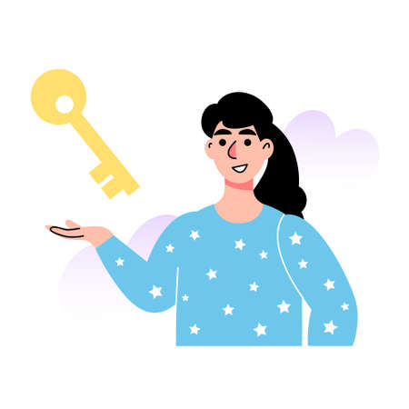 Character key. Vector illustration in a flat styleのイラスト素材