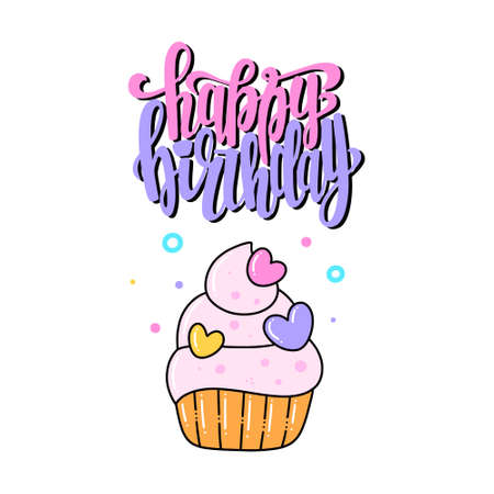 birthday card. Vector illustration in a flat styleのイラスト素材
