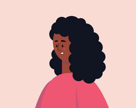 character portrait illustration. Avatars of women. Vector illustration in a flat style