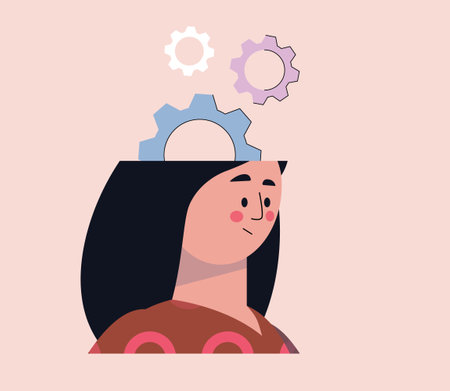 brainstorming concept. thinking process. Brain mechanisms and processes in the head. Vector illustration in a flat styleのイラスト素材