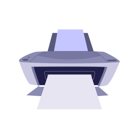 Printer on an isolated background. Vector illustration in a flat styleのイラスト素材