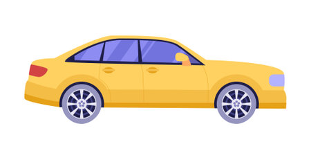 Passenger car on an isolated background. Vector illustration in a flat styleのイラスト素材