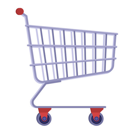 Grocery cart on an isolated background. Vector illustration in a flat styleのイラスト素材