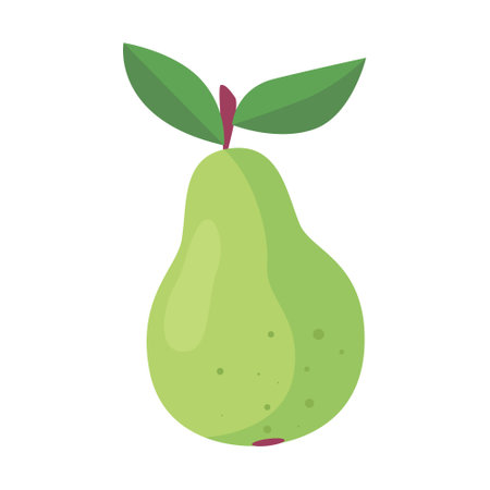 Pear on an isolated background. Vector illustration in a flat styleのイラスト素材