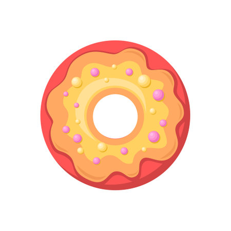 Donut on an isolated background. Vector illustration in a flat styleのイラスト素材