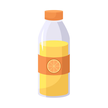 Orange juice on an isolated background. Vector c illustration in a flat styleのイラスト素材