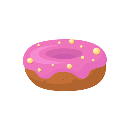 Donut on an isolated background. Vector illustration in a flat styleのイラスト素材
