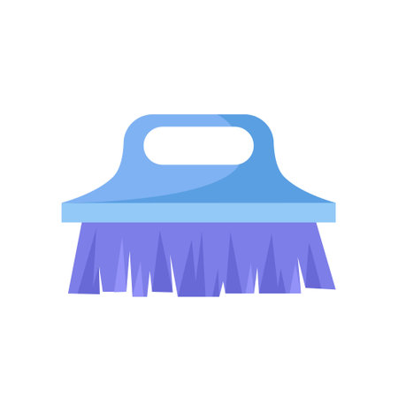 Cleaning brush on isolated background. Vector illustration in a flat styleのイラスト素材