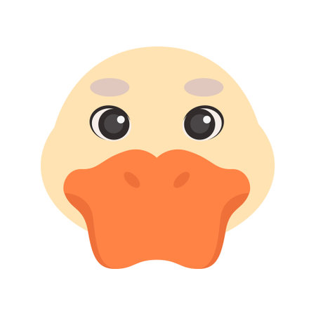 Duck head on isolated background. Vector illustration in a flat styleのイラスト素材