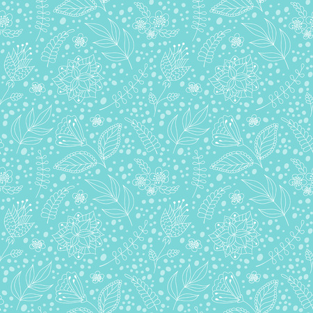 Seamless pattern with flowers and leaves.のイラスト素材