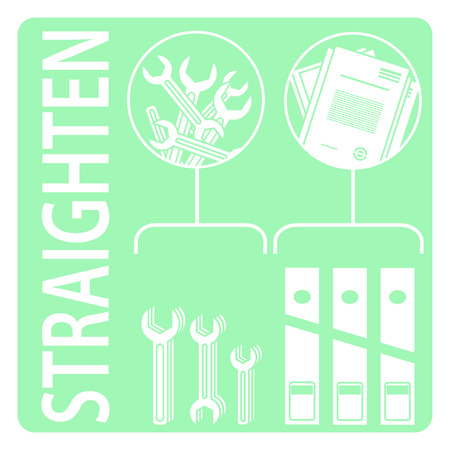 Straighten. 5s methodology.のイラスト素材