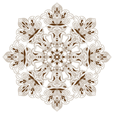 Mandala. Ethnic decorative elements. Hand drawn background. Islam, Arabic, Indian, ottoman motifs.Monochrome mandala symbol. Mandala JPG. Traditional mandala. Vector mandala for coloring.のイラスト素材