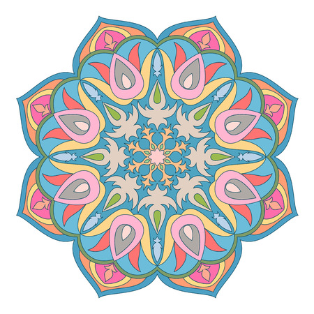 Vector Mandala. Oriental decorative element. Islam, Arabic, Indian, turkish, pakistan, chinese, ottoman motifs. Ethnic design elements. Hand drawn mandala. Colorful mandala symbol for your design.のイラスト素材