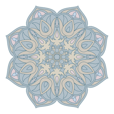 Vector Mandala. Oriental decorative element. Islam, Arabic, Indian, turkish, pakistan, chinese, ottoman motifs. Ethnic design elements. Hand drawn mandala. Colorful mandala symbol for your design.のイラスト素材