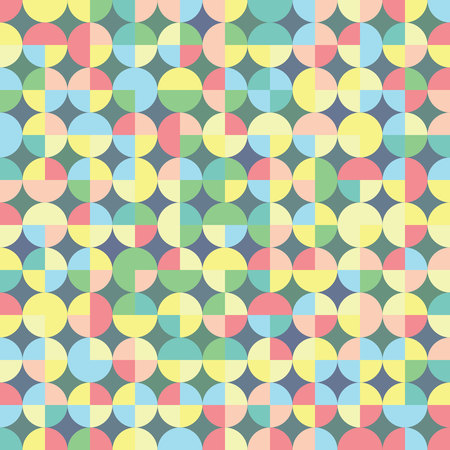 Seamless geometric pattern in retro style. Vector repeating background with geometric shapes for textile design, wrapping paper, scrapbooking.のイラスト素材
