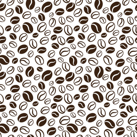 seamless pattern with hand drawn coffee beansのイラスト素材
