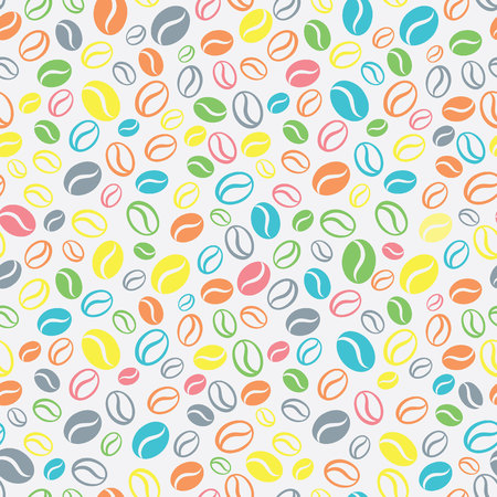 seamless pattern with handrawn coffee beansのイラスト素材
