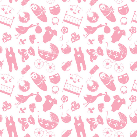 seamless pattern with baby elementsのイラスト素材