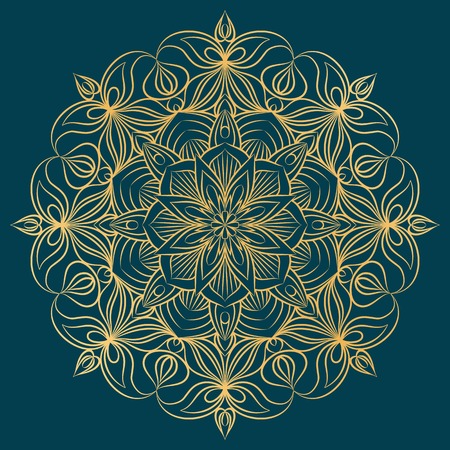 Vector Mandala ornament. Vintage decorative elements. Oriental  round pattern. Arabic, Indian, turkish, pakistan, chinese, ottoman motifs. Hand drawn floral background.のイラスト素材