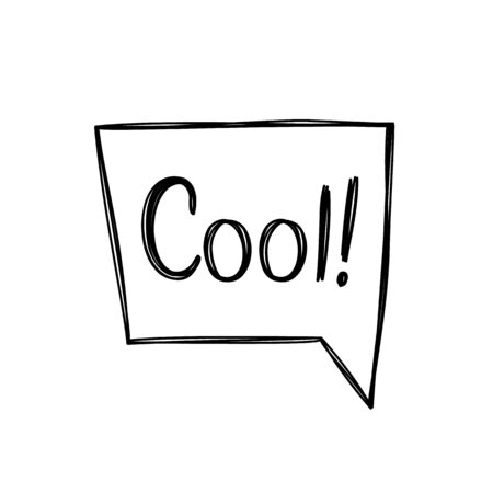 Doodle hand drawn speech bubble in sketchy style with inscription Cool.のイラスト素材