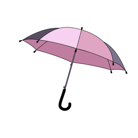 Pink umbrella in flat technique vector illustrationのイラスト素材