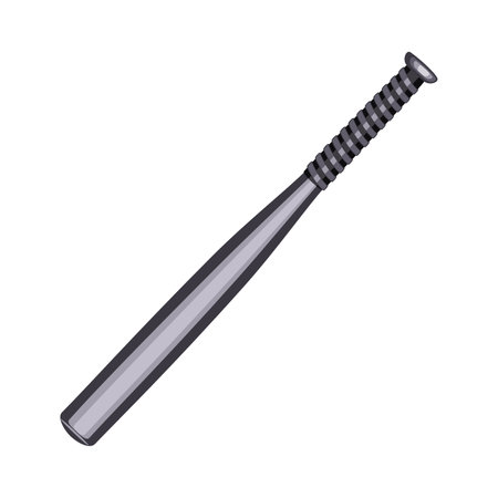 Baseball metal bat for playing in flat technique vector illustrationのイラスト素材