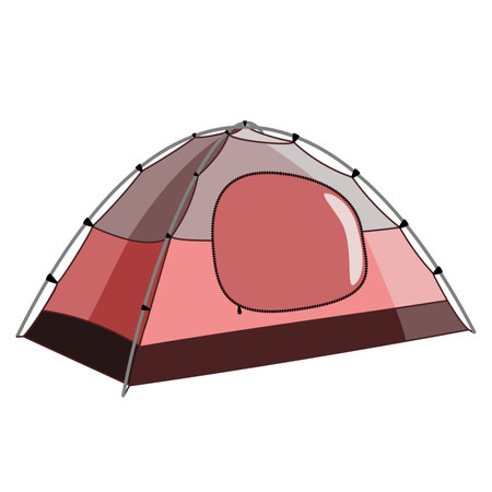 Camping canvas tent in flat technique vector illustrationのイラスト素材