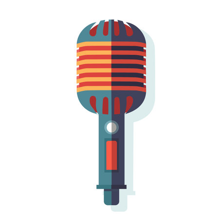 Retro microphone icon. Flat illustration of retro microphone icon for web designのイラスト素材
