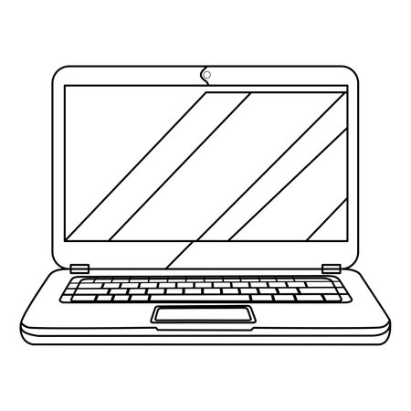 Laptop icon. Outline illustration of laptop vector icon for webのイラスト素材