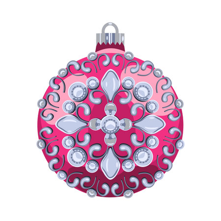 Christmas ball. Vector illustration. Isolated on a white background.のイラスト素材